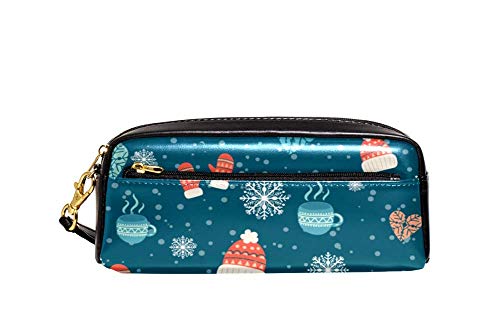 Bleistiftetui Weihnachten Handschuhe Hut Schneeflocke Muster Bleistift Tasche Mit Reißverschluss Federmäppchen Praktischem Mäppchen Für Damen Schulsachen Teenager von Generic