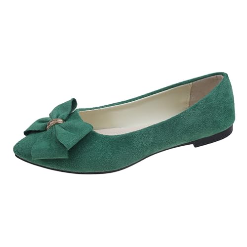 Blitzangebote Ballerina Damen Flache Schuhe Wildleder Kleid Schuhe Bow-Knot Ballerinas Leicht Elegant Slip On Sommerschuhe Mädchen Schlupfschuhe Loafer Bequeme Freizeit Pumps Tanzschuhe von Generic