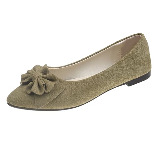 Blitzangebote des Tages Ballerina Damen Flache Schuhe Wildleder Kleid Schuhe Bow-Knot Ballerinas Leicht Elegant Slip On Sommerschuhe Mädchen Schlupfschuhe Loafer Bequeme Freizeit Pumps Tanzschuhe von Generic