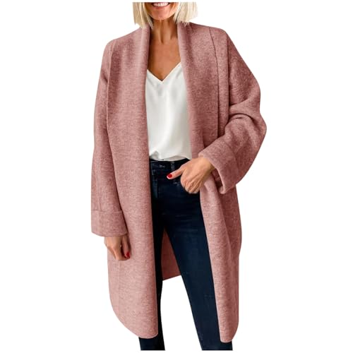 BlitzangeboteStrickjacke Damen Langarm Elegante locker lässig Open Front Leicht Herbst Chunky Knit Oversized Warm Lang Pullover für Frauen mit Taschen Winter Strickcardigan von Generic