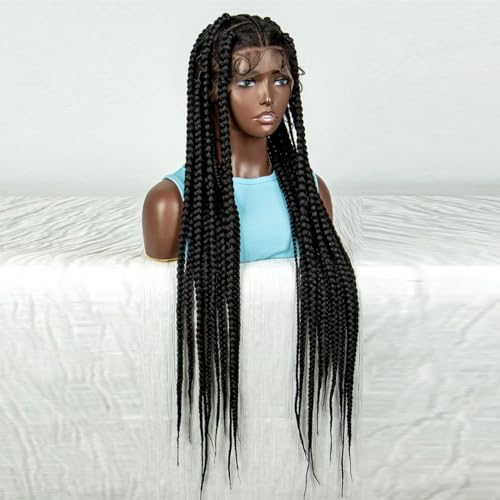 Blonde, Synthetische, Voll Geflochtene Spitzenperücke, Box-Twisted-Braid-Perücke, Damen-Spitzenfront-Cornrow-Zopfperücke von Generic