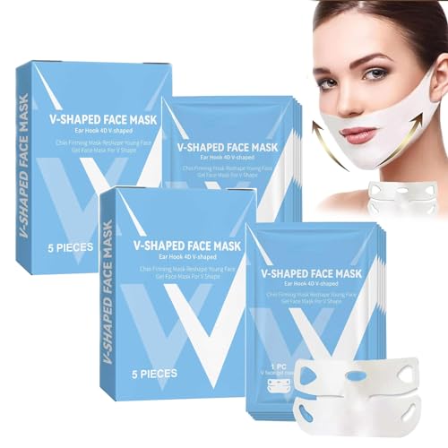 Bloskin Doppelkinn Maske wiederverwendbar, Bloskin Kinn Lift Maske, Bloskin Lifting Gesichtsmaske, Lifting Gesicht Hals Maske, V Form Face Lift Maske, Straffende Gesichtsmasken für Frauen (10pcs) von Generic