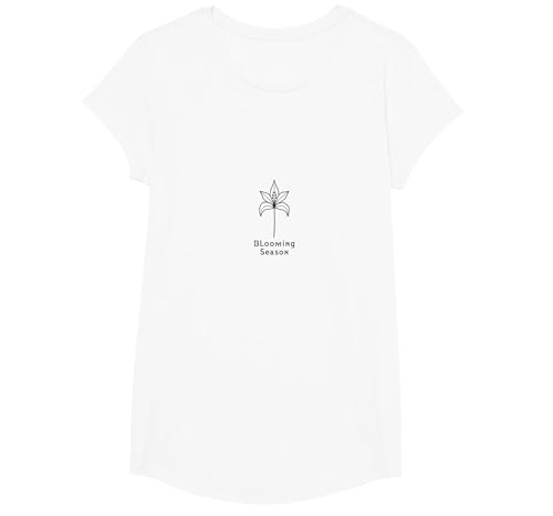 Blütezeit: Lilienblüten Minimalistische Blumenkunst T-Shirt, Girls, Weiß, XS Blütezeit: Lilienblüten Minimalistische Blumenkunst T-Shirt, Girls, Weiß, XS von Generic