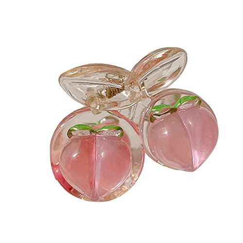 Blumen Haarspange Rot Transparent Pfirsich Clip Soft Girl Sweet Haarspange Clip Haar Kopfbedeckung geeignet für Dating-Partys den täglichen Gebrauch Baby Haarclips Weich (B, One Size) von Generic