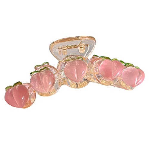 Blumen Haarspange Rot Transparent Pfirsich Clip Soft Girl Sweet Haarspange Clip Haar Kopfbedeckung geeignet für Dating-Partys den täglichen Gebrauch Baby Haarclips Weich (Clear, One Size) von Generic