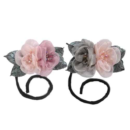 Blumen-Haarspangen für Frauen, Haarknoten-Maker für langes Haar, niedliche und schöne Blumen-Haarspangen (B+D) von Generic