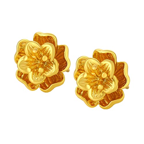 Blumen Ohrstecker für Mädchen Geburtstagsgeschenke Oxidation vergoldete Blumen Ohrringe für Frauen Ohrringe Creolen Damen Silber (Gold, One Size) von Generic