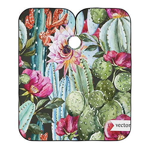 Blumen Rosen Cactus Friseur Umhänge Wasserdichte Haarschneideumhang Waschbar Friseurumhänge Haar Für Friseursalon Mädchen Friseur 140X168Cm von Generic