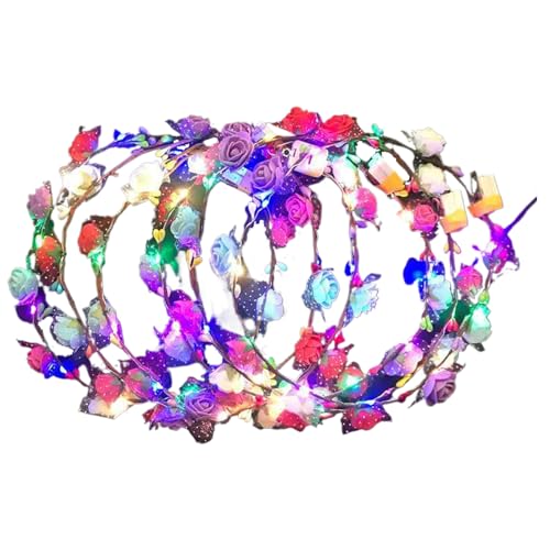 Blumenkranz Stirnband - Leuchtender Blumenkranz Kopfschmuck,10er Set Girlanden Haaraccessoires Für Rollenspiel Strandpartys Hochzeiten Geburtstage Blumenkranz Stirnband - Leuchtender Blumenkranz Kopfschmuck,10er Set Girlanden Haaraccessoires Für Rollenspiel Strandpartys Hochzeiten Geburtstage von Generic