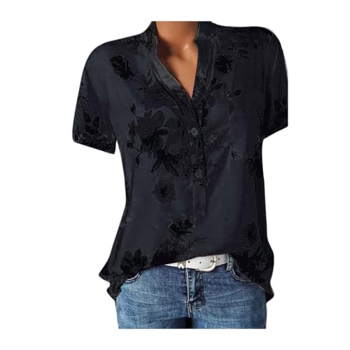 Bluse Damen Kurzarm Bluse Damen Sommer Hemd Elegant Einfarbig Hemdbluse Chiffon Lose Oberteile V-Ausschnitt T-Shirt Tops Langarmshirts Bluse Damen Kurzarm Bluse Damen Sommer Hemd Elegant Einfarbig Hemdbluse Chiffon Lose Oberteile V-Ausschnitt T-Shirt Tops Langarmshirts von Generic