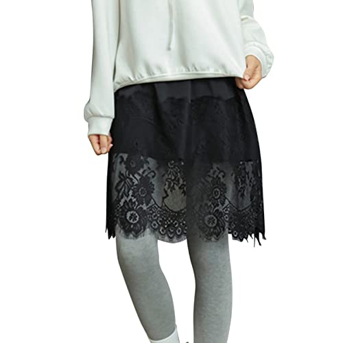 Blusen Verlängerung Damen Hemdverlängerung Bluse Rock Blusenverlängerung Damen Große Größen Einstellbare Layering Top Spitzen Patchwork Extender Rock Blusen von Generic