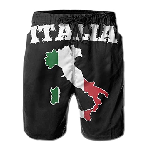 Board Shorts Italien Karte Flagge Beachshorts Schnelltrocknend Strandshorts Shorts Modisch Sweatpants Für Surf, Running, Strand 3XL von Generic