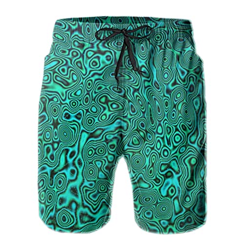 Boardshorts Grün Trippy Freizeithose Mesh-Futter Beachshorts Kordelzug Surfen Strandhose Für Laufen, Strand, Running XXL von Generic