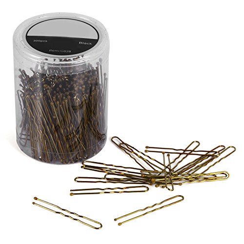 Bobby Pins, gewellte Ufrmige Haarnadeln fr dnnes Haar, Dickes Haar und Verschiedene Frisuren, Haarnadeln fr Frauen, Mdchen, Kinder, 300 Stck, Schwarz (Gold) von Generic