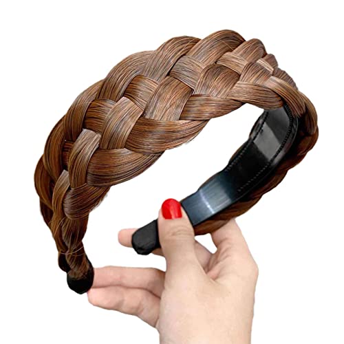 Bohemian Braid Wig Twist Haarband Breit Dickes Fischgräten-Zopf Haarband Haarreifen mit Haarschmuck Zähnen für Frauen von Generic