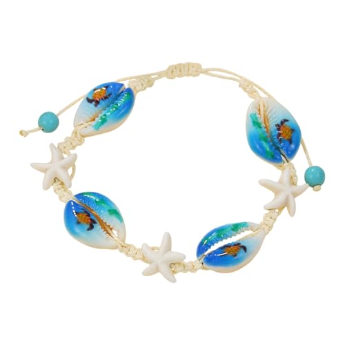 Boho Cheklets für Frauen, Fußkettchen für Frauen - Strandarmband Wasserdicht Hand Schmuck Meeresmuschelschmuck | Eleganter Fußschmuck, handgefertigte ästhetische Produkte für Küste von Generic