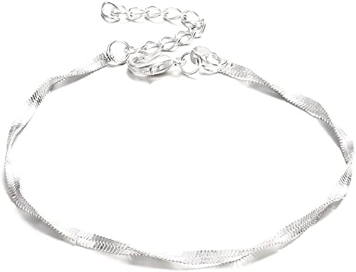 Boho Frauen Slim Knöchel Fußkette Fußkettchen Barfuß Sandale Strand Schmuck – Silber, Harz von Generic