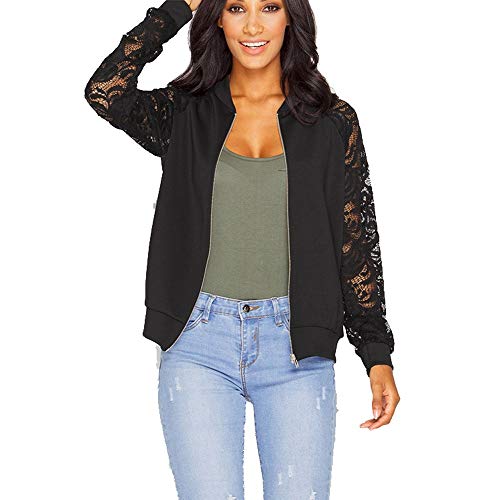Bomberjacke Damen Dünn Jacke Mit Reißverschluss Spitzenjacke Leichte Jacke Freizeitjacke Mit Spitze Bomberjacke Damen Dünn Jacke Mit Reißverschluss Spitzenjacke Leichte Jacke Freizeitjacke Mit Spitze von Generic