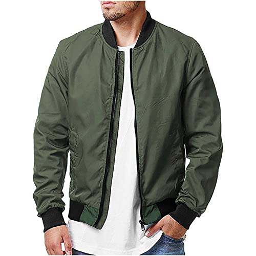 Bomberjacke Herren, Leichte Sommerjacke Übergangsjacke Dünne Blouson Sommer Jacken Casual Jacket Freizeitjacke Langarm Pilotenjacke Sweatjacke Herren-Jacken Softshelljacke Große Größen von Generic