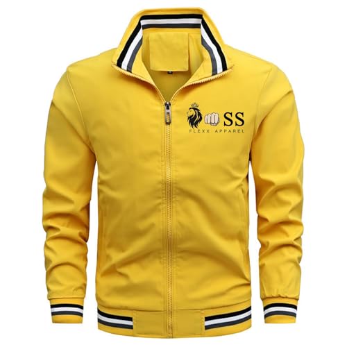 Bomberjacke Herren Langarm, Baseball Jacke Herren, Softshelljacke Mit Reißverschlusstaschen Herrenjacke Winddichte Blouson Jacke Regular Fit Fliegerjacke Joggen Sportjacke Lässige Outdoorjacke von Generic