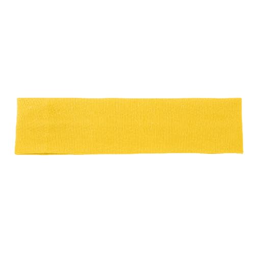 Bonbonfarbenes Stirnband, einfarbig, elastisches Übungs-Stirnband, Stirnband, Fitness, Yoga, Antitranspirant-Stirnband, Haar-Accessoires Stirnband Kinder Mädchen 5 Jahre (Yellow, One Size) von Generic