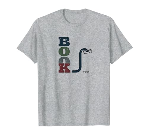 Bookworm Clever Typografie für Buchliebhaber T-Shirt, Herren, Grau Meliert, S von Generic