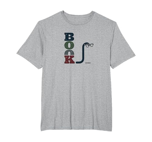 Bookworm Clever Typografie für Buchliebhaber T-Shirt, Herren Große Größen, Grau Meliert, 5X Tall von Generic