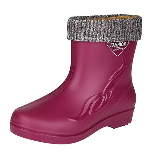 Bootsschuhe Danmen Langschaft Stiefeletten Leichte rutschfest Hiking Boots Erwachsene Regenstiefel Lässig Halbhoch Kurz Barfuß Reitstiefeletten Für Regen Schlamm von Generic