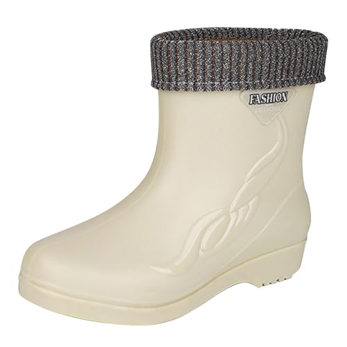 Bootsschuhe Danmen Langschaft Stiefeletten Leichte rutschfest Hiking Boots Erwachsene Regenstiefel Lässig Halbhoch Kurz Barfuß Reitstiefeletten Für Regen Schlamm von Generic