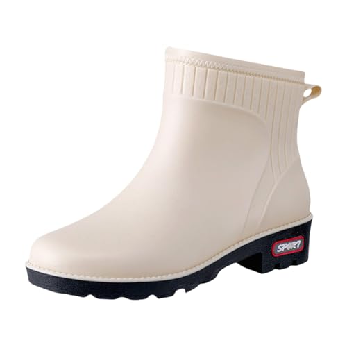 Bootsschuhe Unisex Halbhoch Stiefeletten Leichte Wasserdicht Hiking Boots rutschfeste Galoschen Lässig Halbhoch Kurz Barfuß Reitstiefeletten Für Regen Schlamm von Generic