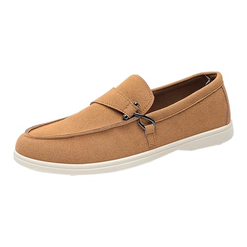 Bootsschuhe für Herren, flach, ohne Schnürsenkel, klassisch, Mokassins, bequeme Wanderschuhe, für die Arbeit, rutschfest, leicht, modisch, braun, 39 EU Bootsschuhe für Herren, flach, ohne Schnürsenkel, klassisch, Mokassins, bequeme Wanderschuhe, für die Arbeit, rutschfest, leicht, modisch, braun, 39 EU von Generic