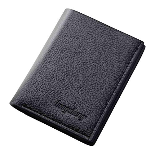 Box Card Small Geldbörse Bankkarte Kurze Herrentasche Ultra dünne Geldbörse vertikale Münztasche Brieftasche Damen Groß Billig (Black, One Size) von Generic