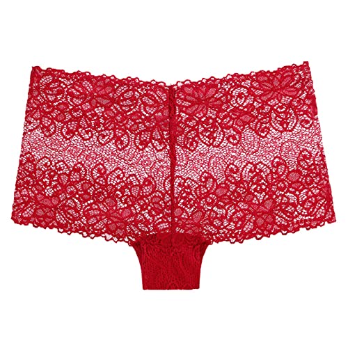 Boxershorts Damen Unterwäsche Hipster Nahtlos Durchsichtig Damenslip Panties Aushöhlen Unterhosen Damen Spitze Hipster Damenunterwäsche Unsichtbar Unterwäsche Frauen Slip von Generic