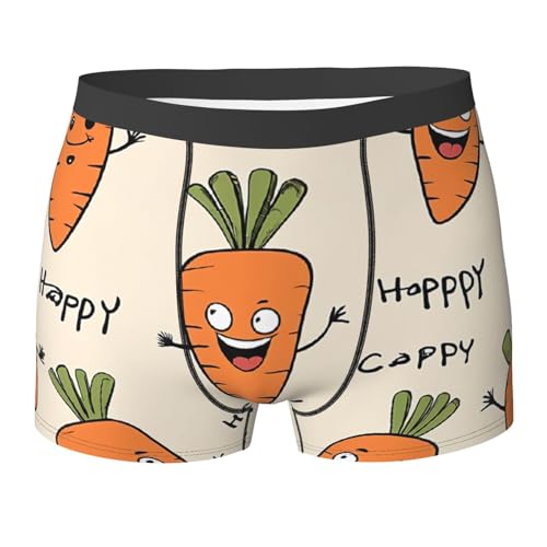 Boxershorts Glückliche Karotte Männer Boxershorts Bequeme Boxer Briefs Atmungsaktiv Unterhosen Für Herren Basic Alltag Fit L von Generic