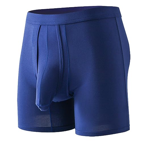 Boxershorts Herren Durchscheinend Einfarbig Retroshorts Penis Beutel Freizeit Unterhose Leicht Stretch Trunks Bequeme Luftig Unterwäsche Schlichter Sport Unterhosen von Generic