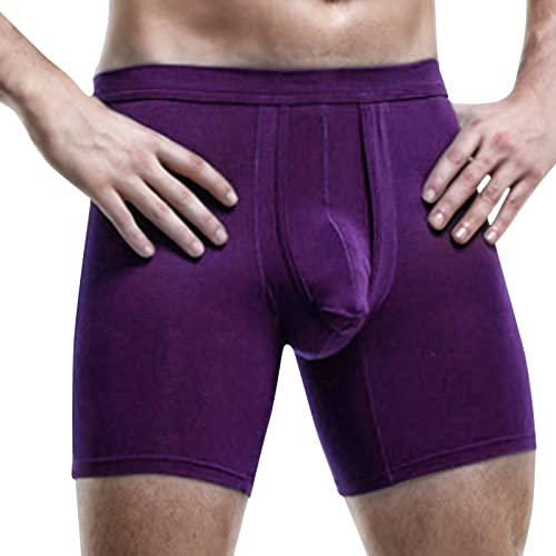 Boxershorts Herren Unterwäsche Reizunterwäsche Männer Casual Boxer Briefs Unterhose Lang Microfaser Trunks große Größe Schlüpfer Männer Elastische Sportunterhosen von Generic