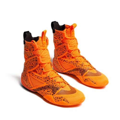 Boxschuhe Für Männer High-Top Atmungsaktive Wrestling Kampf Training Stiefel rutschfeste Kniebeugen Wettkampf Sportschuhe,Orange,42 EU Boxschuhe Für Männer High-Top Atmungsaktive Wrestling Kampf Training Stiefel rutschfeste Kniebeugen Wettkampf Sportschuhe,Orange,42 EU von Generic