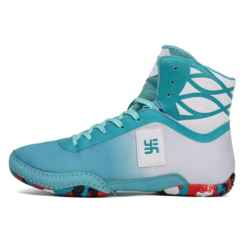 Boxschuhe Herren Wrestlingschuhe, Sparring-Boxer, Turnschuhe Schuhe Kniebeugenschuhe for Das Fitnessstudio for Jugendliche/Erwachsene(BLAU,45 EU) von Generic