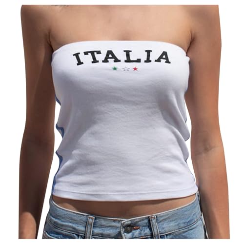 Brasil Italien Espana Mexico England Tanktop - Damen Tank Top Sommer Spaghetti Cami Oberteile Ärmellose Rundhals Shirt Crop Tops Vintage Streetwear von Generic
