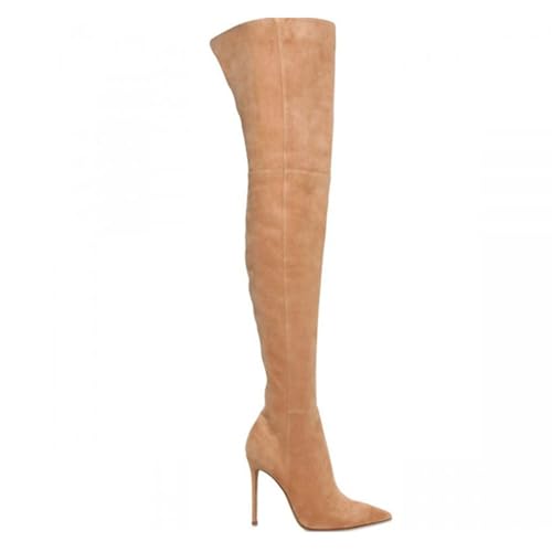 Braun,35 EU,Overknee-Stiefel aus Wildleder für Damen, Spitze Zehenpartie, seitlicher Reißverschluss, Stiletto-Absatz, Overknee-Stiefel, modisch, bequem, für Herbst und Winter Braun,35 EU,Overknee-Stiefel aus Wildleder für Damen, Spitze Zehenpartie, seitlicher Reißverschluss, Stiletto-Absatz, Overknee-Stiefel, modisch, bequem, für Herbst und Winter von Generic