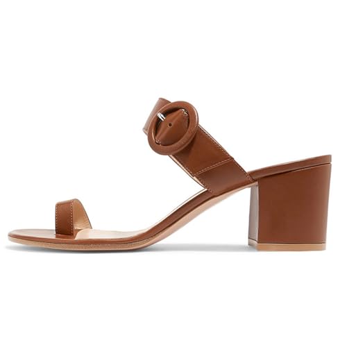 Braun,40 EU,Pantoletten mit Absatz für Damen, offene Zehenpartie, Flip-Flops, Sandalen mit klobigem Blockabsatz, Slingback-Slipper, Elegante Schuhe mit Schnallenriemen Braun,40 EU,Pantoletten mit Absatz für Damen, offene Zehenpartie, Flip-Flops, Sandalen mit klobigem Blockabsatz, Slingback-Slipper, Elegante Schuhe mit Schnallenriemen von Generic