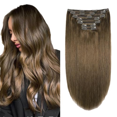 Braune Haarverlängerungen Zum Anklipsen, Echthaar, 140 G, 160 G, Für Damen Braune Haarverlängerungen Zum Anklipsen, Echthaar, 140 G, 160 G, Für Damen von Generic