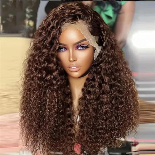 Braune Lockige Echthaar Perücken Für Frauen 13 X 4 13 X 6 Tiefe Welle HD Spitze Frontal Perücken Vorgezupftes Brasilianisches Echthaar 13x4 HD Frontal Wig 30inches#180 Braune Lockige Echthaar Perücken Für Frauen 13 X 4 13 X 6 Tiefe Welle HD Spitze Frontal Perücken Vorgezupftes Brasilianisches Echthaar 13x4 HD Frontal Wig 30inches#180 von Generic