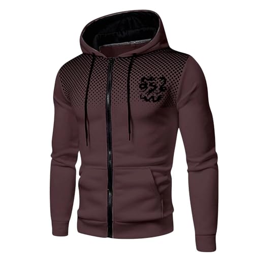 Brauner Zip Hoodie Herren Pullover üBer Poloshirt Alessandro Salvarini Sweatjacke Herren Designer Pullover Leder Pullover Herren Strickjacke GefüTtert Herren DüNner Hoodie Herren Strickpullover von Generic