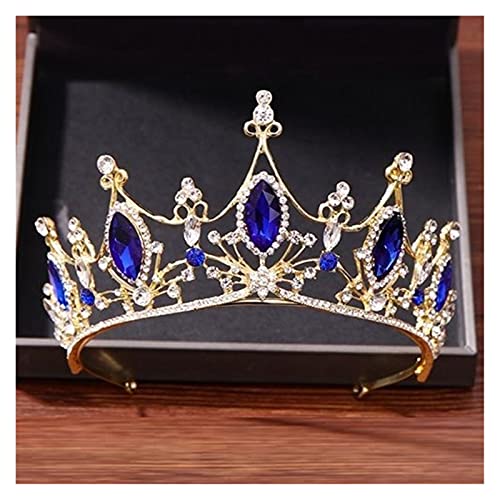 Braut Kristall Tiara Hochzeit Haarschmuck Krone Goldene Braut Diademe und Kronen Haarschmuck Goldene Hochzeit Tiara von Generic