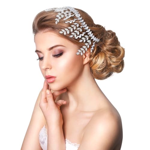 Braut-Tiara mit Strasssteinen für Hochzeit, elegantes Haar-Accessoire für Bräute und Brautjungfern von Generic