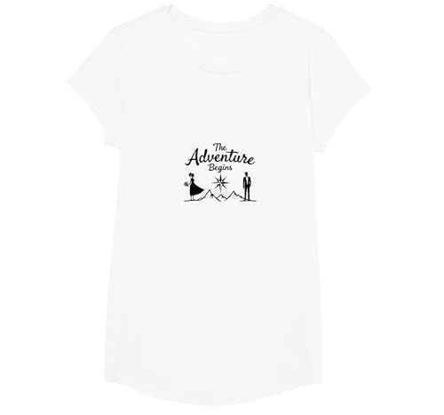 Brautpaar Abenteuer beginnt Hochzeitsgeschenk T-Shirt, Girls, Weiß, XS Brautpaar Abenteuer beginnt Hochzeitsgeschenk T-Shirt, Girls, Weiß, XS von Generic