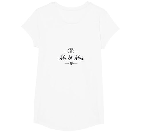 Brautpaar Mr. & Mrs. Hochzeitsgeschenk T-Shirt, Girls, Weiß, XS von Generic