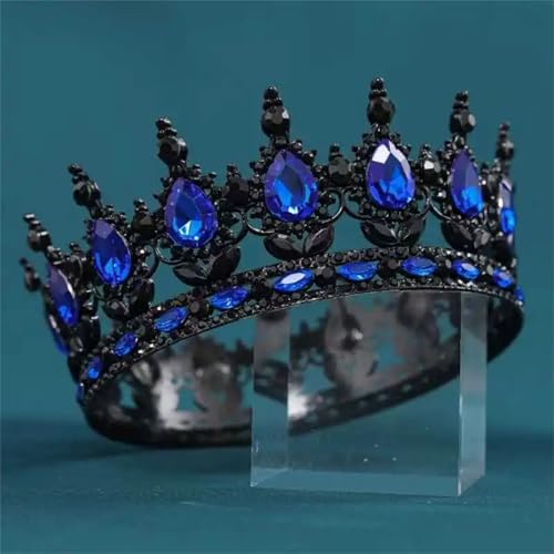 Brautprinzessin Tiara Runde Festzug Kronen Kristall Full King Hochzeit Krone Haarschmuck von Generic
