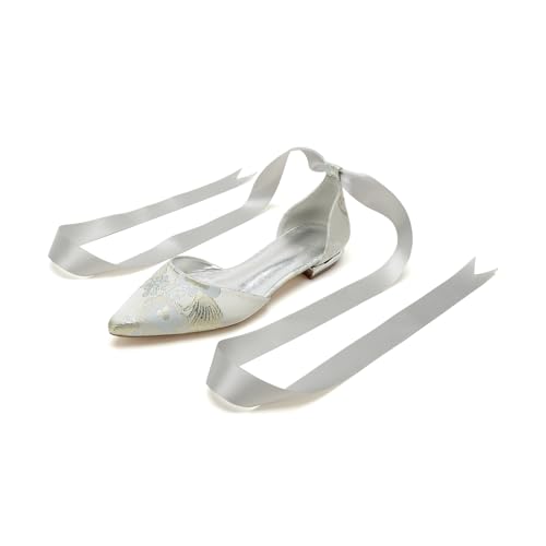 Brautschuhe/Flache Hochzeit Schuhe Damen Flach Partei Abendschuhe Pointed Toe Flach 1.5Cm,Silber,43 EU Brautschuhe/Flache Hochzeit Schuhe Damen Flach Partei Abendschuhe Pointed Toe Flach 1.5Cm,Silber,43 EU von Generic